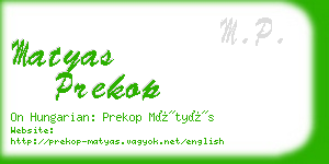 matyas prekop business card